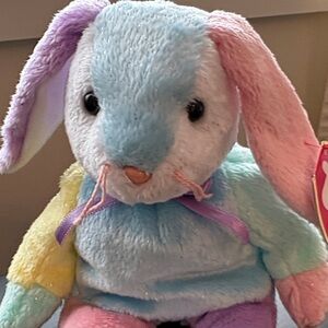 Ty Beanie Babies DIPPY Pastel Rainbow Bunny Plush